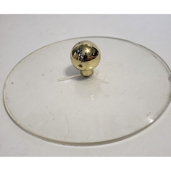 Ice Bucket Gold-toned Handle Acrylic Lid 8 x 8 Inches Round Unbranded Vintage - Picture 8 of 12